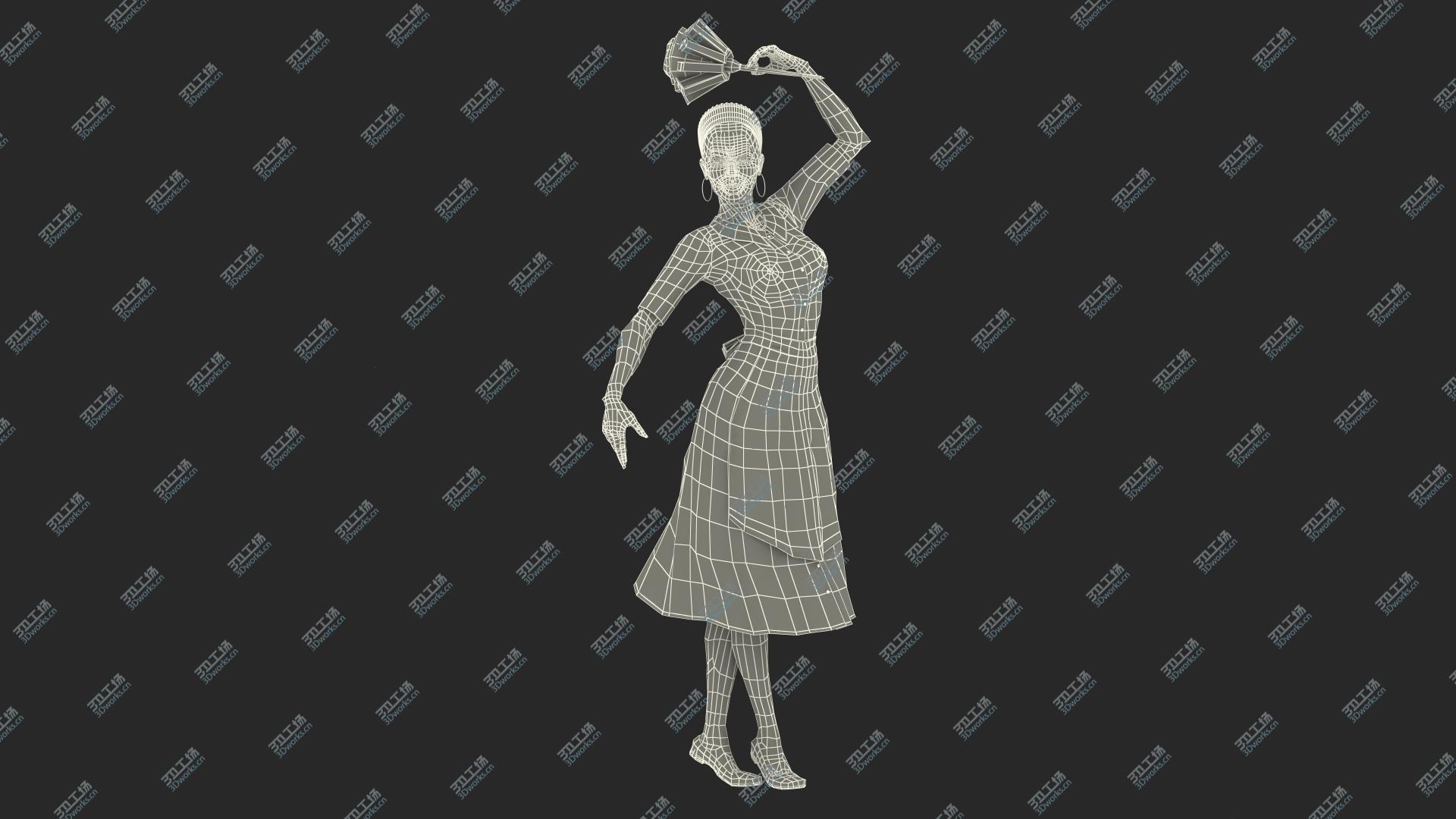 images/goods_img/202104021/3D Light Skin Black Maid Standing Pose model/3.jpg